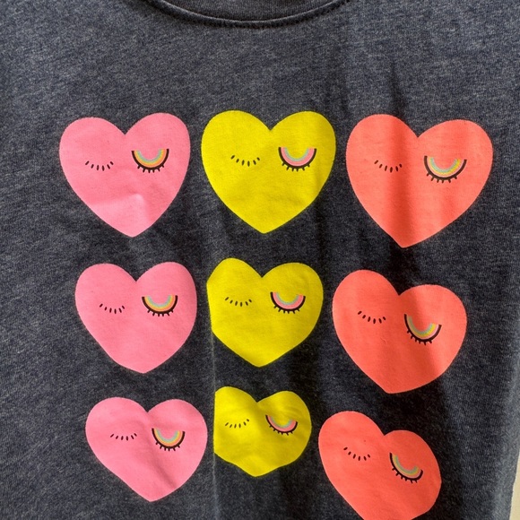 NWOT Garanimals 3T Girls Blue Multicolor Short Sleeve Tee Heart Design Rainbow - Picture 3 of 5